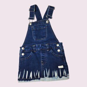 7 For All Mankind Girls Blue Jean Overalls Dress